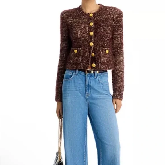 L'Agence Una Chocolate Brown Cardigan. NWT - Picture 2 of 8